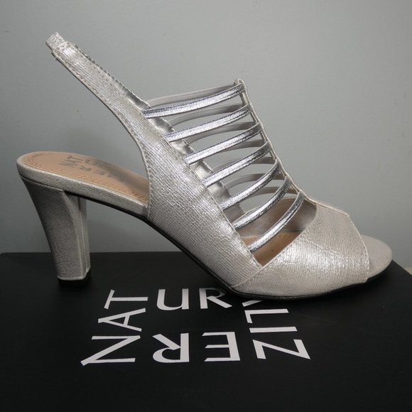 Naturalizer Womens Vanity Open Toe Slip On Slingback Heels 8 - Picture 5 of 14